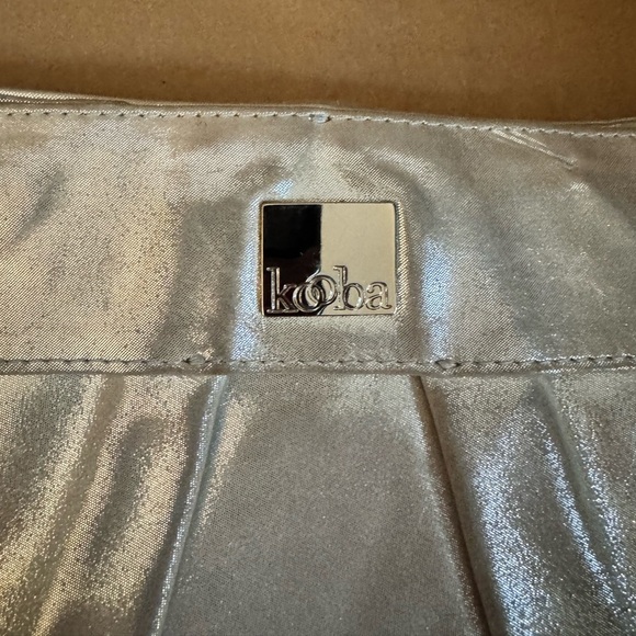 Kooba Silver Metallic Leather Clutch with Silver Coloured Hardware. 12.5” by 5” - Picture 3 of 7